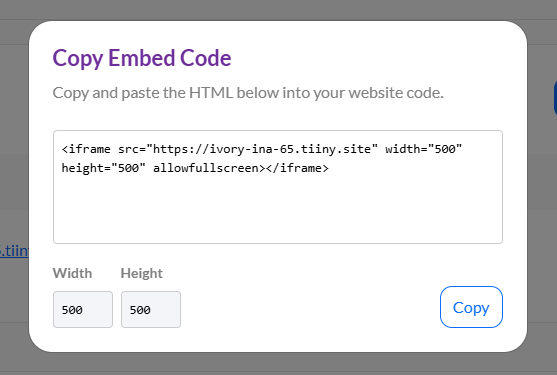 Copy the Embed Code which allows to embed the PDF in Wix