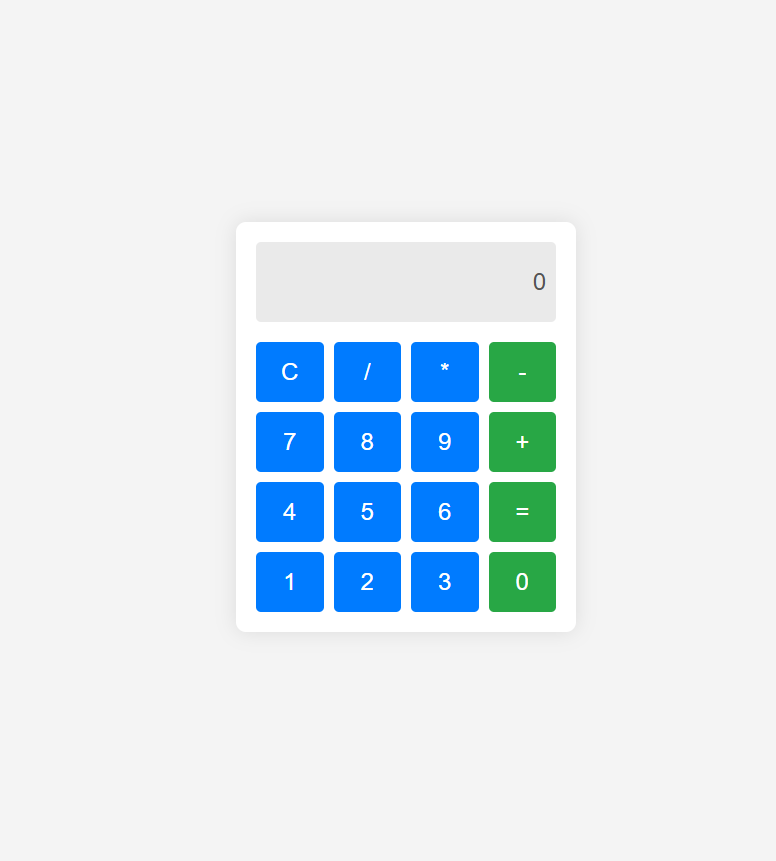 Final Output with evenly spaced buttons and a proper display.