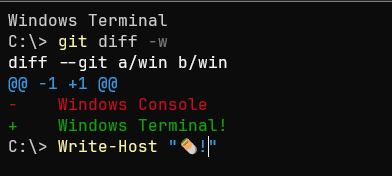 JetBrains Mono for Windows Terminal JetBrains Mono Nerd Font patched version in Windows Terminal showing a git diff command for high readability.