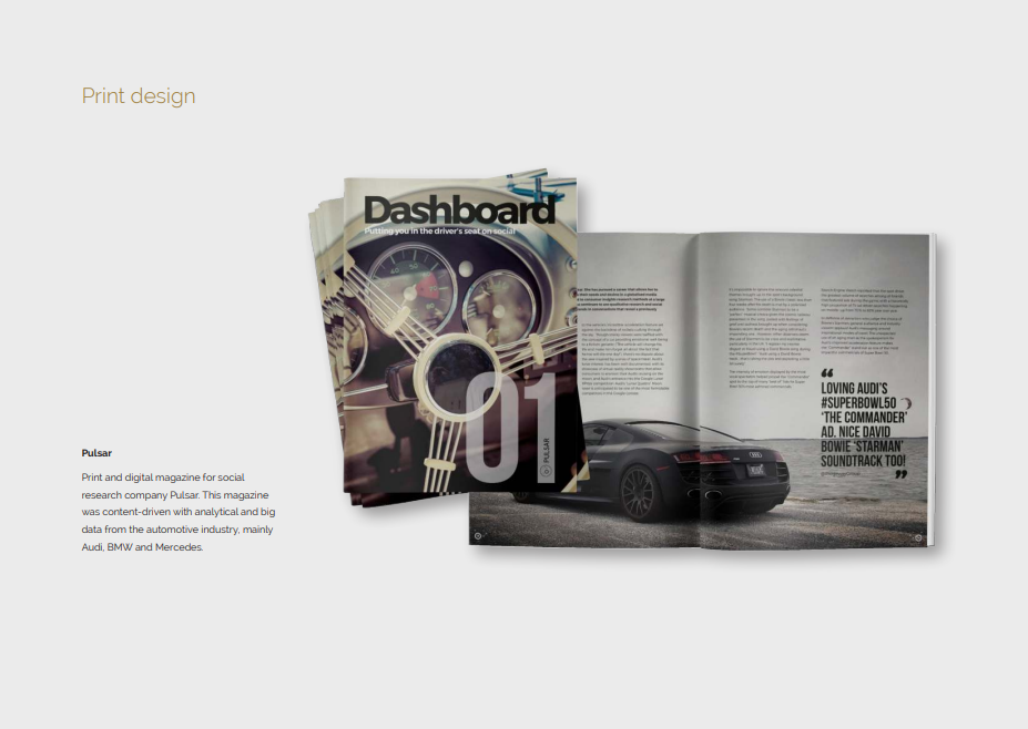 Screenshot from Kate Margolis' portfolio showcasing a minimal design. A visual of previous work at side and a small description.